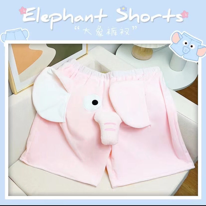 Middle and big children's summer cute little flying elephant girls pig shorts funny flying baby elephant loose casual boys' pajamas