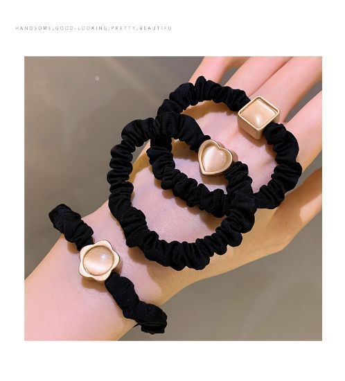 Fascia per capelli elastica e resistente, con anello per capelli in pietra occhio di gatto di alta qualità, per donne_voghion.com