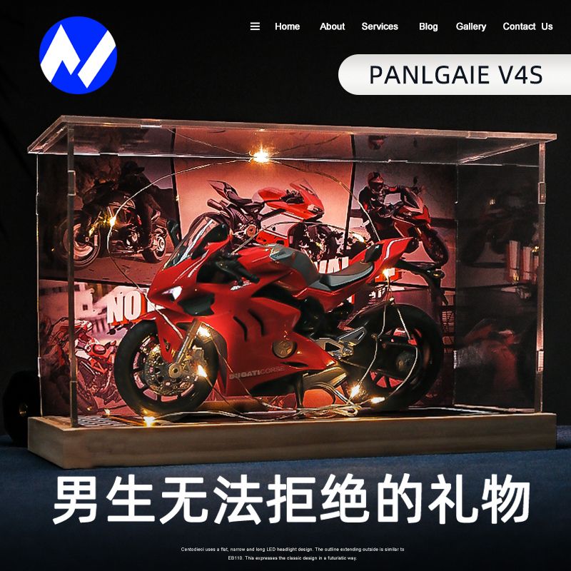 杜卡迪V4S摩托车模型仿真合金机车男朋友情人节生日毕业礼物手办