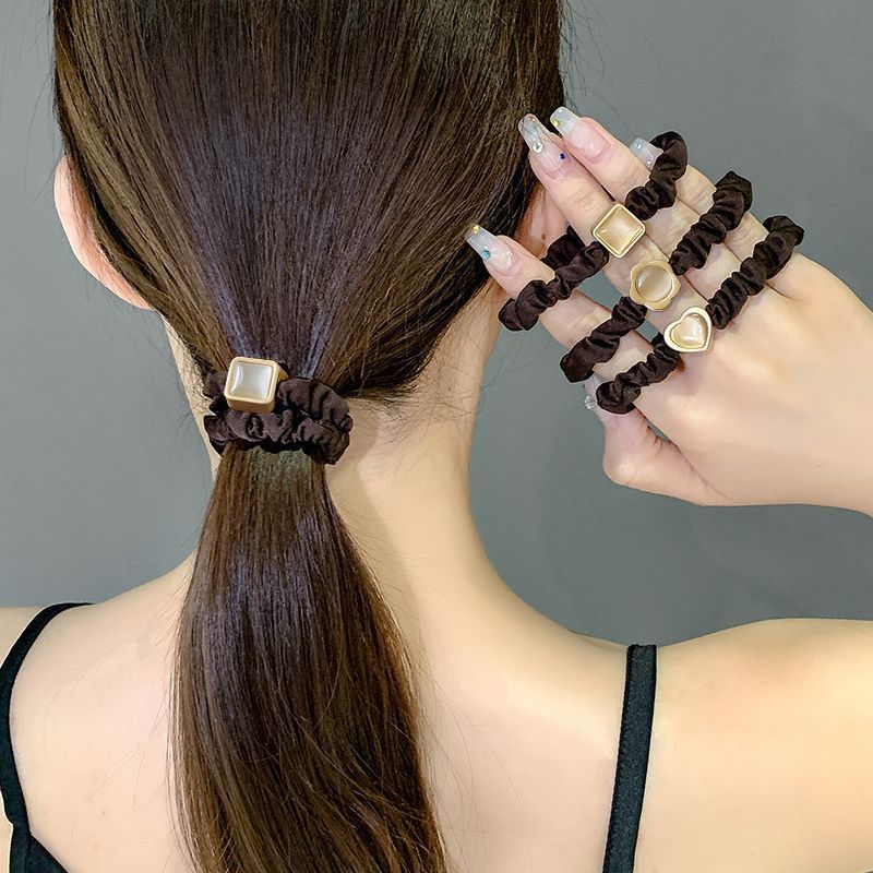 High grade Cat Eye Stone Small Intestine Hair Loop Women's Hair Rope Tie Hair Rubber Band High Elastic Durable Headband_voghion.com
