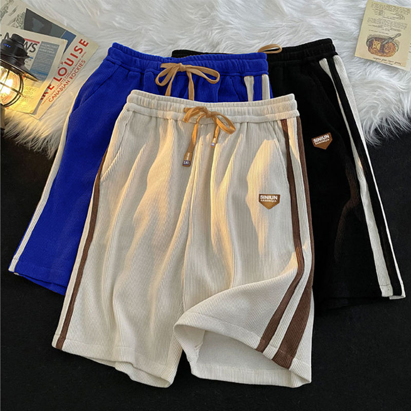 Boys' shorts, summer Hong Kong style, handsome, loose and trendy ins outerwear, versatile drawstring, contrasting color sports pants