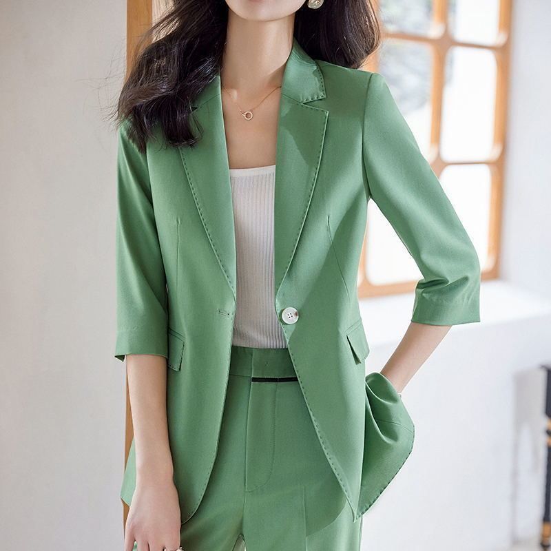 七分袖西装外套女薄款夏季新款韩版时尚休闲气质职业西装套装
