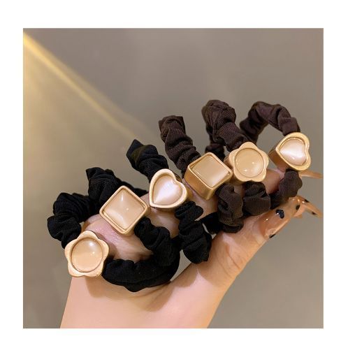 Fascia per capelli elastica e resistente, con anello per capelli in pietra occhio di gatto di alta qualità, per donne_voghion.com