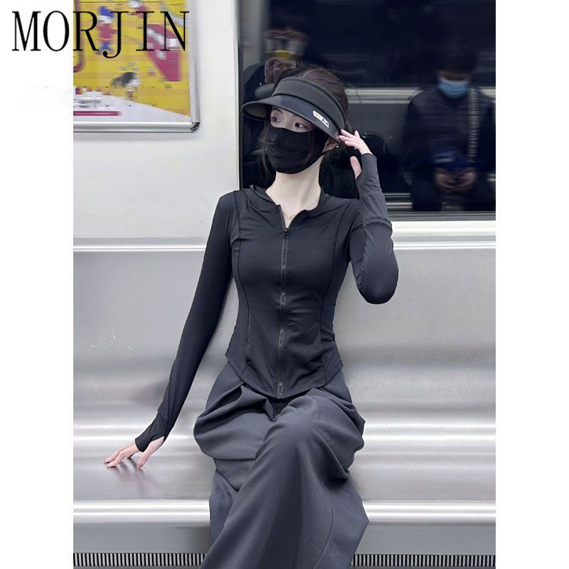 MORJIN ice silk sunscreen women's summer outer wear thin section was thin section breathable anti-ultraviolet hooded short top clothes