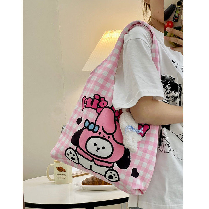 Student cute canvas bag class book niche design shoulder bag female large capacity ins versatile handbag