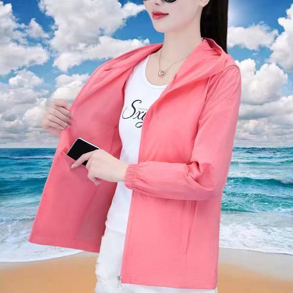 High-end ice silk sun protection clothing for women  summer new loose slimming anti-UV thin coat cycling sun protection clothing