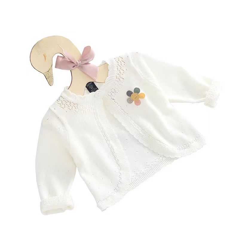 婴儿空调衫女童针织开衫薄款新生宝宝开衫春夏公主洋气小外套