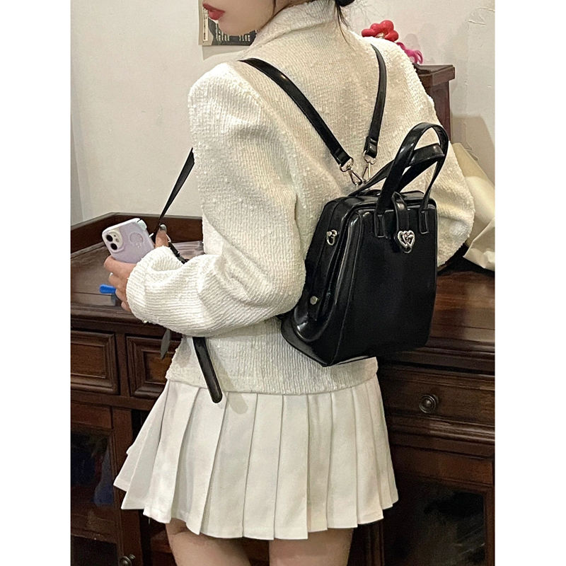 原創y2k辣妹愛心鎖扣梯形口金包小眾甜酷高級感斜挎手提雙肩小