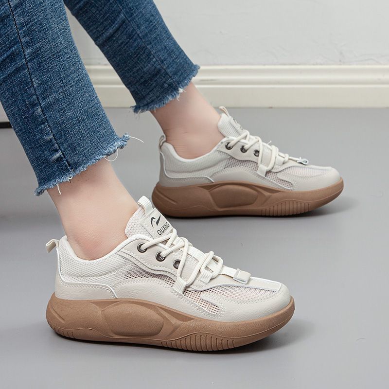 Mesh breathable white shoes women's 2023 summer new foreign style all-match casual sports shoes soft bottom light and dirt-resistant sneakers