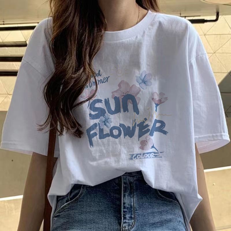 白色純棉短袖t恤女學生夏裝韓版新款BF風百搭寬鬆上衣ins潮
