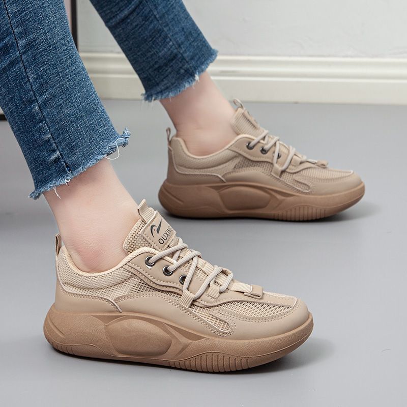 2023 summer new foreign style all-match casual sports shoes mesh breathable white shoes women's soft bottom light and dirt-resistant sneakers