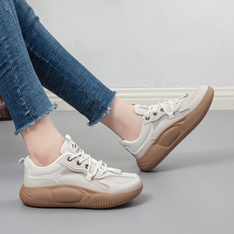 Mesh breathable white shoes women's 2023 summer new foreign style all-match casual sports shoes soft bottom light and dirt-resistant sneakers