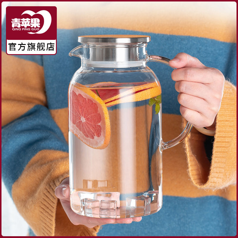 家用耐高温冷水壶大容量玻璃凉水壶冷泡茶壶白开水杯装水扎壶套装