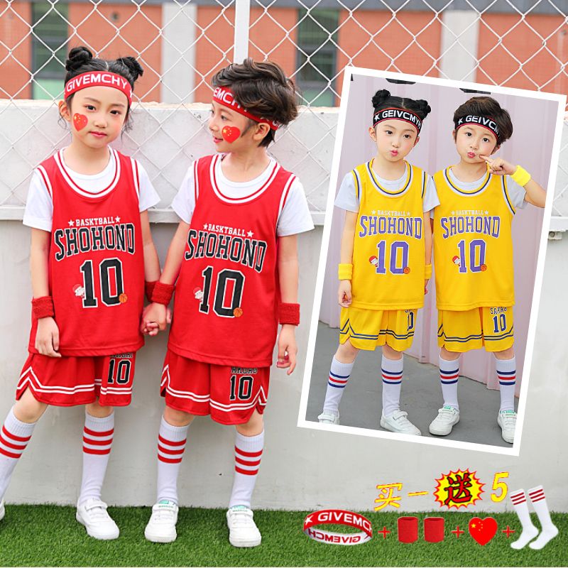 儿童篮球服套装男女灌篮高手樱木花道球衣10号幼儿园小学生表演服
