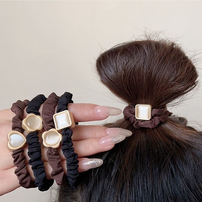 Fascia per capelli elastica e resistente, con anello per capelli in pietra occhio di gatto di alta qualità, per donne_voghion.com