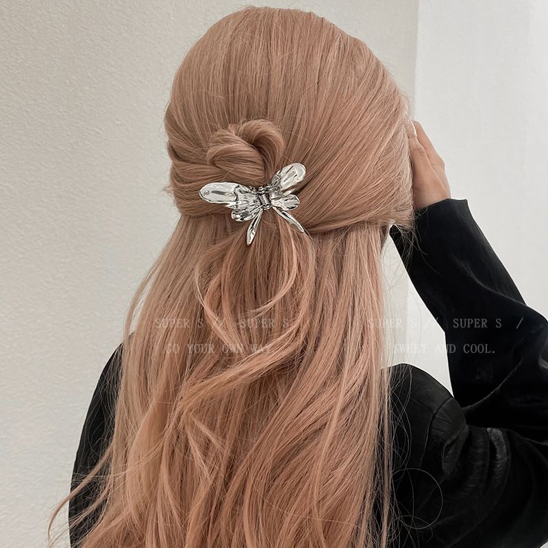 Sweet and Cool Collector Metal Butterfly Small Clip Hair Clip Hair Clip Women's High-Level Shark Clip Back of Head Headgear
