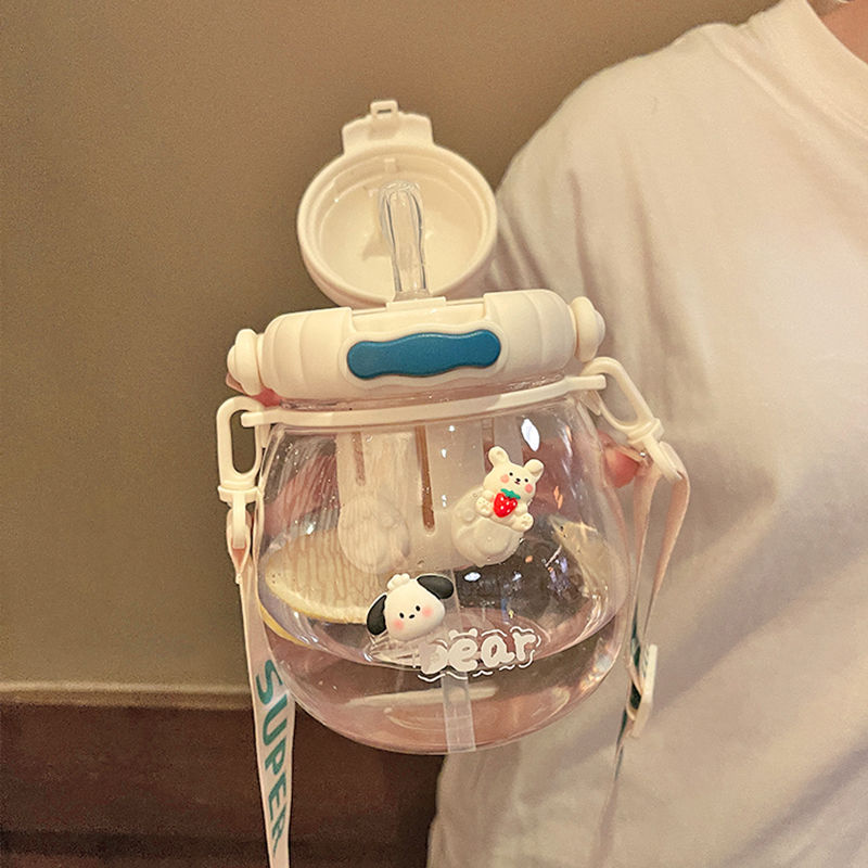 简约夏天水杯女生高颜值茶水分离泡茶杯子2023最新款塑料大水壶