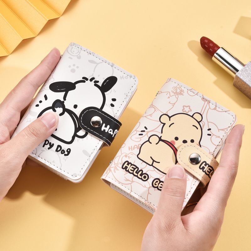 Pacha Dog Winnie the Pooh card bag large capacity multi-card slot mini cute all-in-one bag business card holder ID card holder for women