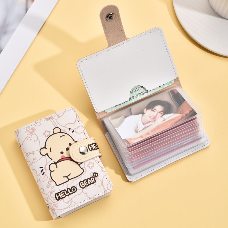 Pacha Dog Winnie the Pooh card bag large capacity multi-card slot mini cute all-in-one bag business card holder ID card holder for women