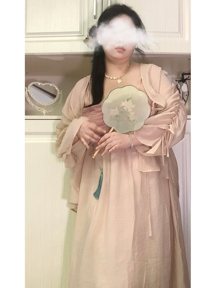 大碼女裝胖mm2023夏季古風超仙溫柔百搭顯瘦氣質可調節吊帶裙套裝