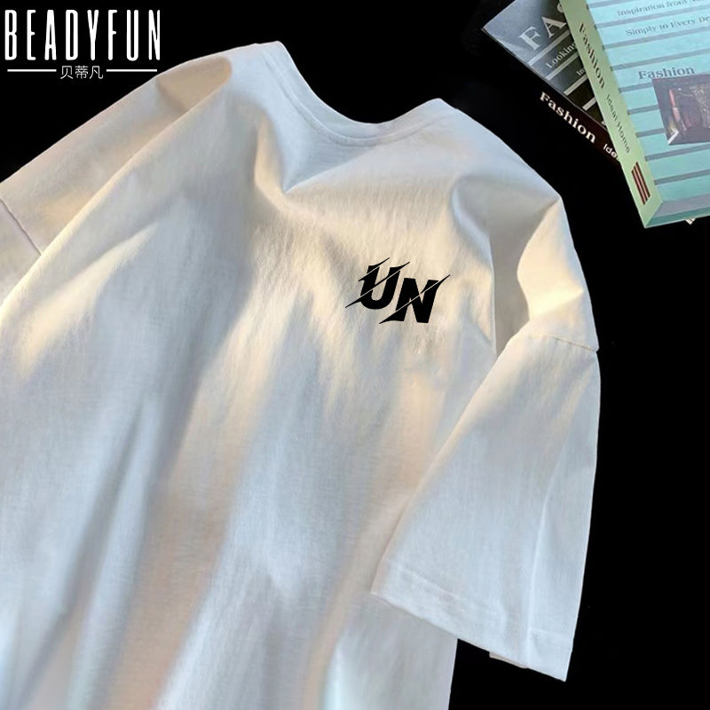 BEADYFUN American short-sleeved t-shirt men's summer niche trendy brand trendy half-sleeved ins Hong Kong style tops
