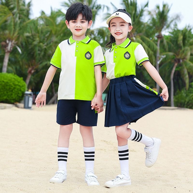 幼兒園園服夏季英倫風中小學生純棉校服套裝兒童班服春秋季表演服