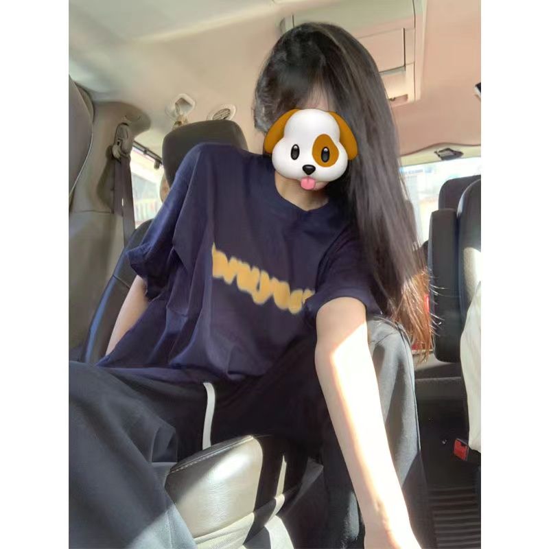 100%純棉美式復古丅恤短袖女ins風韓版寬鬆夏季小眾設計bf上衣女