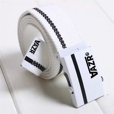 Universalbælte til mænd og kvinder, afslappet arbejdstøj i lærred, glat bælte, trendy militærtræning for unge studerende,_voghion.com