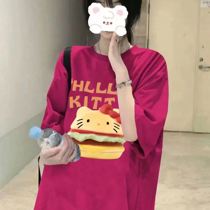 100%純棉夏季新款高街美式短袖t恤女寬鬆簡約風ins百搭半袖上衣服