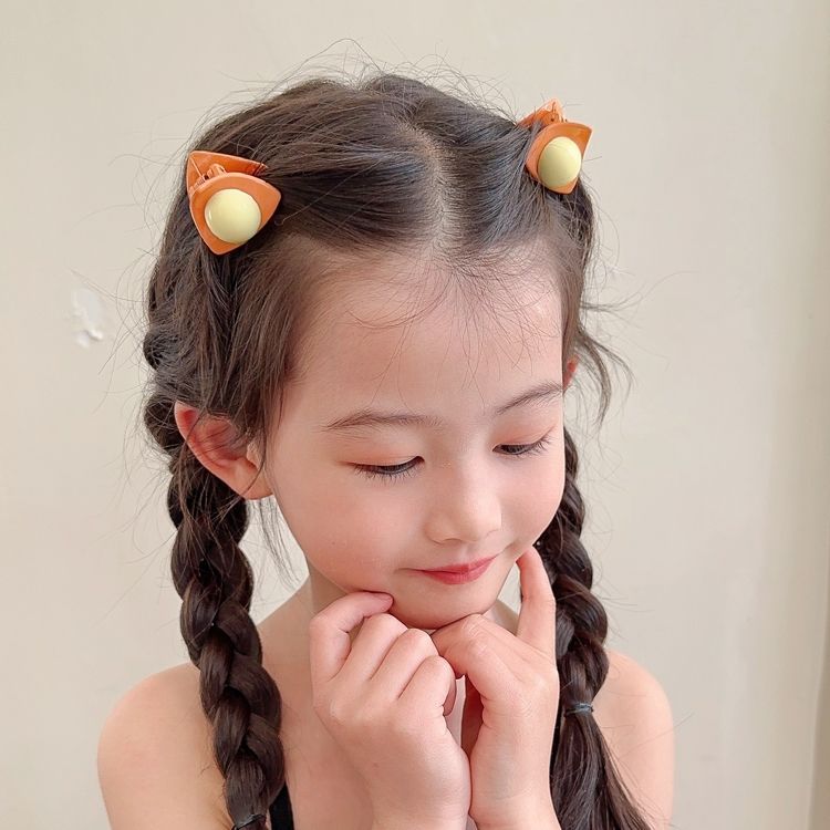 2024 new children's scratching clip cat ear hair clip girls broken hair clip sweet hair accessories small clip girl bangs clip