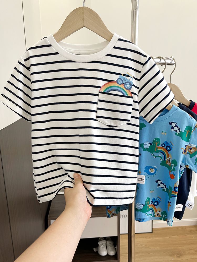 右欧男童短袖T恤夏装新款童装儿童宝宝小童半袖上衣1岁3夏季潮