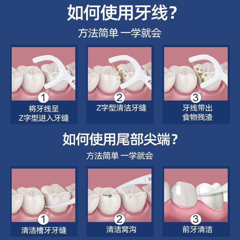 剔牙线超细牙线棒家庭装牙线成人一次性牙签安全剔牙神器独立包装