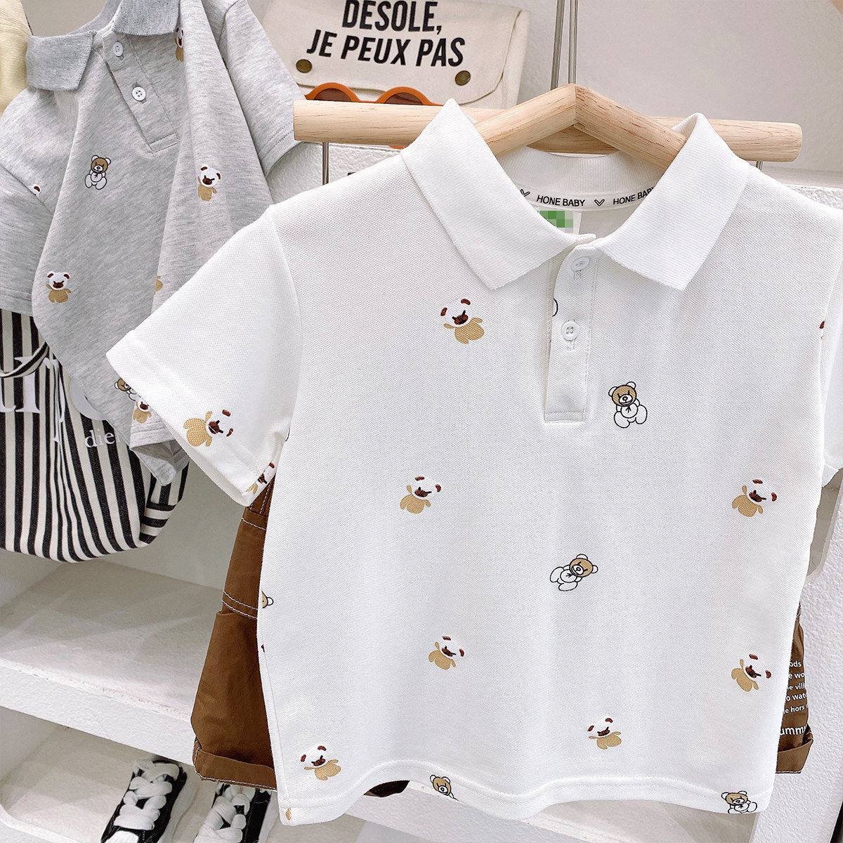 Boys short-sleeved polo shirt T-shirt summer summer clothing baby children's clothing baby cotton half-sleeved fashionable tops