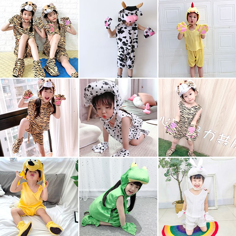 Children's Animal Costumes Kindergarten Shows Play Little Mouse Cow Tiger Pink Pig Elephant Boys and Girls Costumes