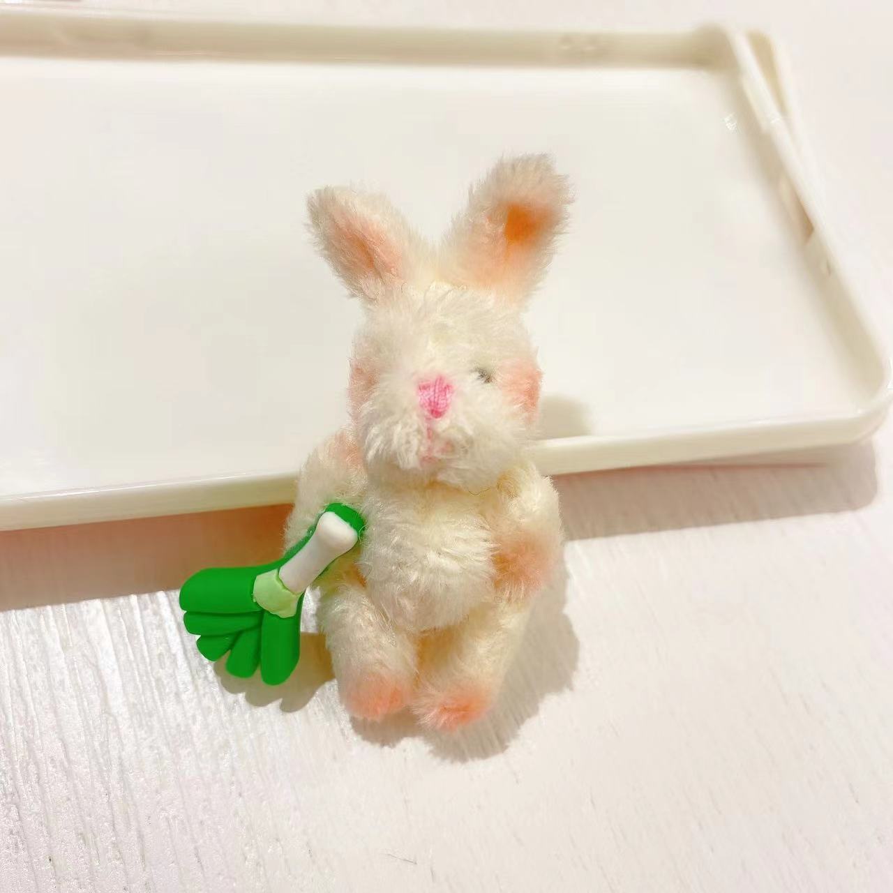 Creative hand-made mini rabbit mobile phone rope pendant cute doll key chain plush doll bag pendant