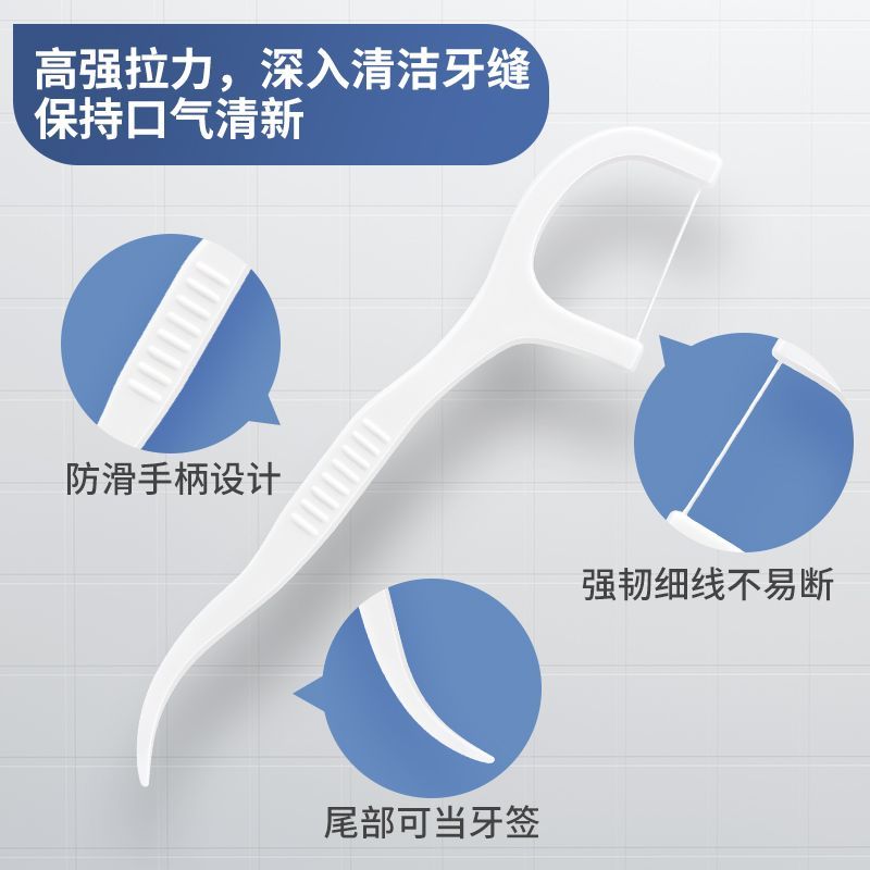 剔牙签家用超细牙线棒盒装极细牙线一次性牙签安全剔牙线医用无菌