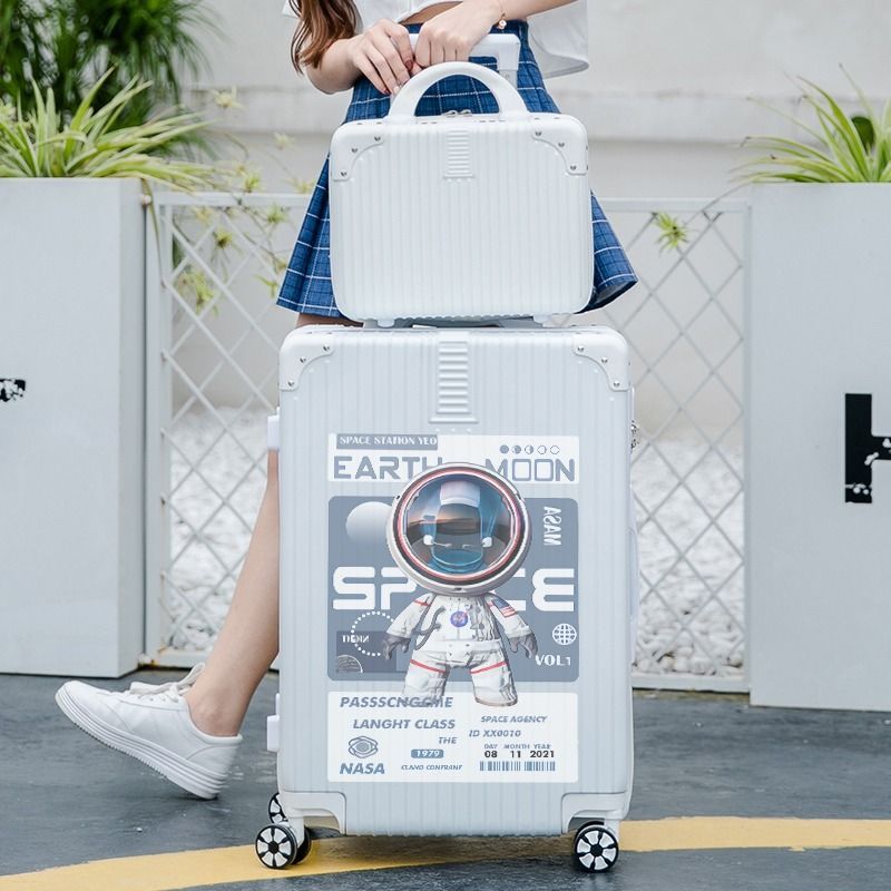 新款宇航员卡通行李箱女拉杆箱男20寸登机旅箱结实耐用密码皮箱子