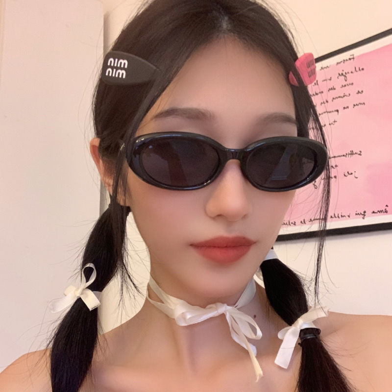 個性小框太陽鏡女拽姐新款橢圓框時尚嘻哈紅色墨鏡潮女眼鏡歐美