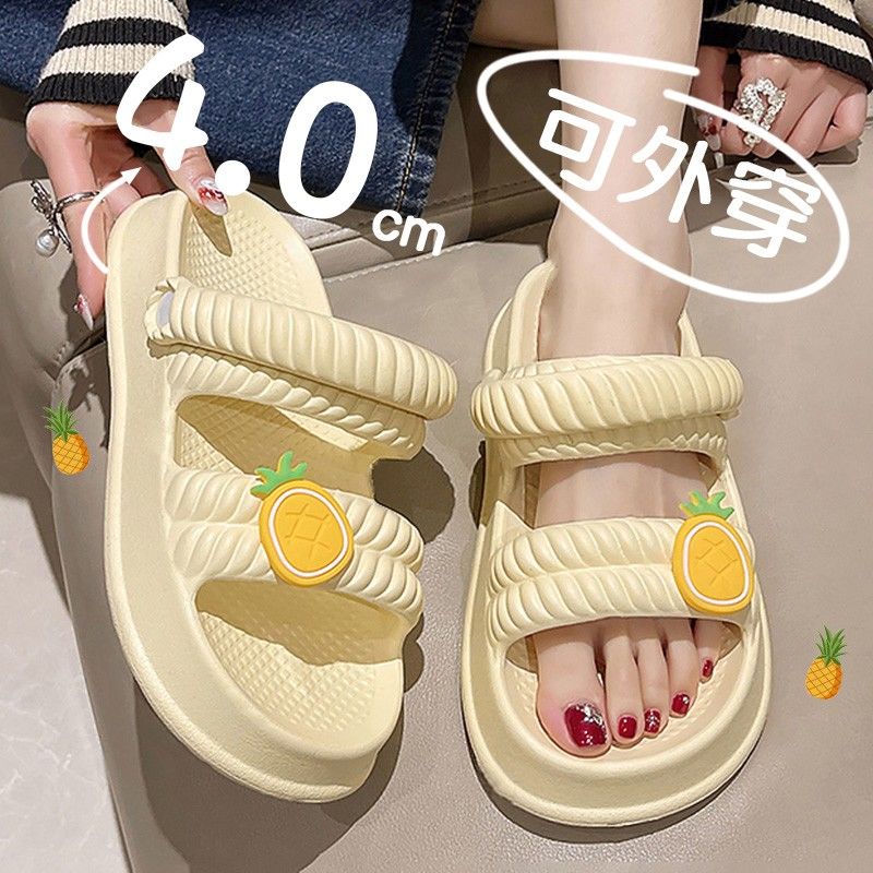 涼拖鞋女夏季居家室內浴室洗澡防滑軟底外穿時尚半拖網紅兩穿涼拖