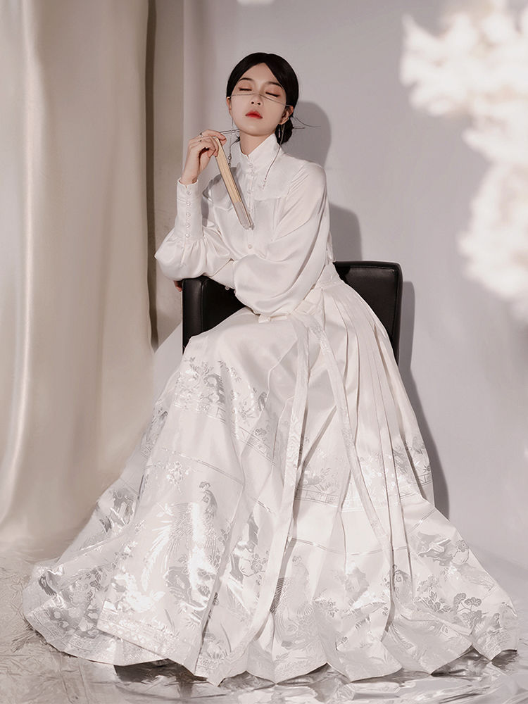 年夏季新款优雅新中式改良版汉服汉元素传统马面裙中国风套装