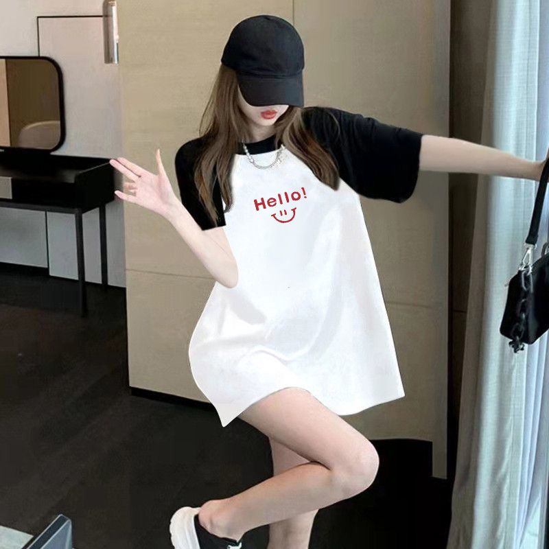 超肥加大碼女裝300斤胖mm寬鬆夏季短袖T恤女中長款半袖學生上衣潮