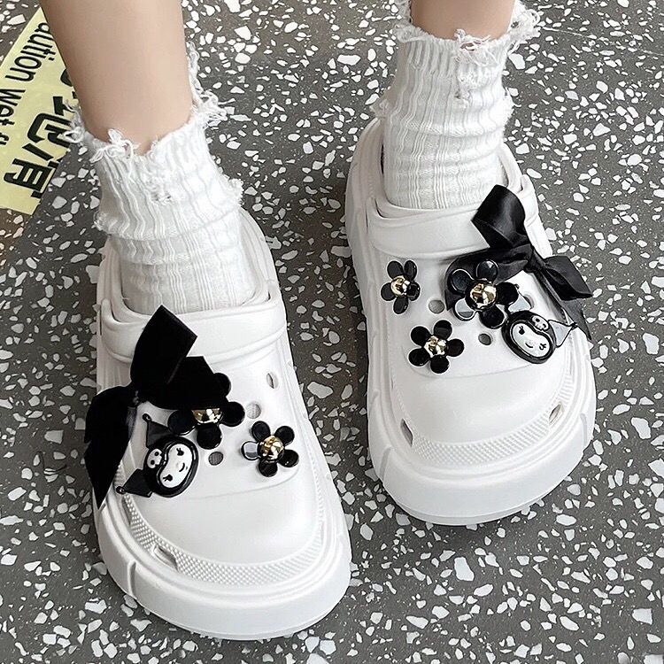Croc shoes women's summer outer wear new thick-soled beach non-slip sandals women's children's Baotou sandals summer
