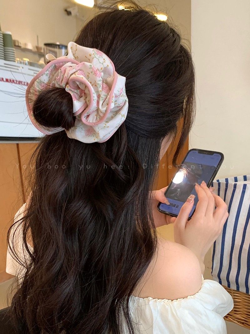 Mori Xianmei Broken Flower Large Intestine Hair Ring Female 2023 New Style Ball Head Temperament Head Rope Summer Simple Headwear