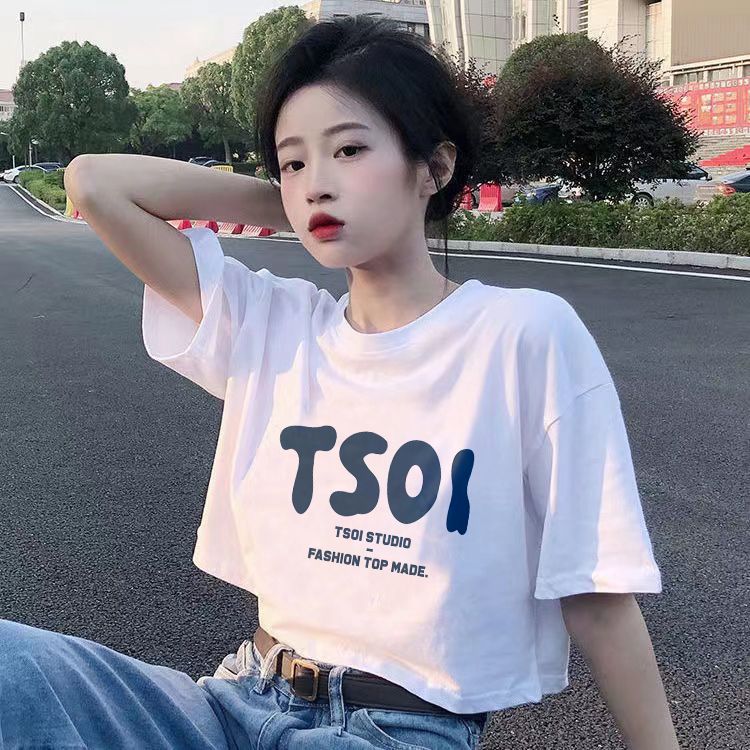 100%純棉ins短款T恤女學生美式辣妹短袖夏季新款百搭寬鬆上衣潮