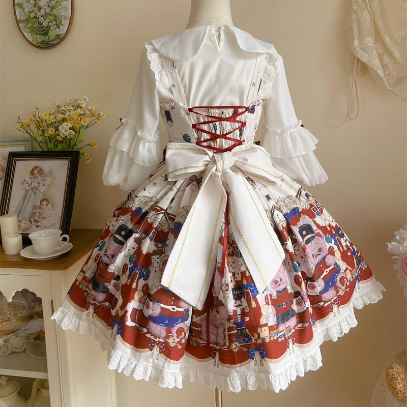 [Bear Bear] Korean mushroom cool {spot} original design Lolita dress cute jsk suspender dress