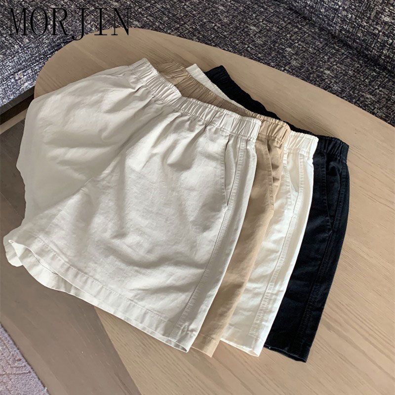 MORJIN Korean lazy all-match overalls shorts women's summer thin section Hong Kong style outerwear loose casual wide-leg five-point pants