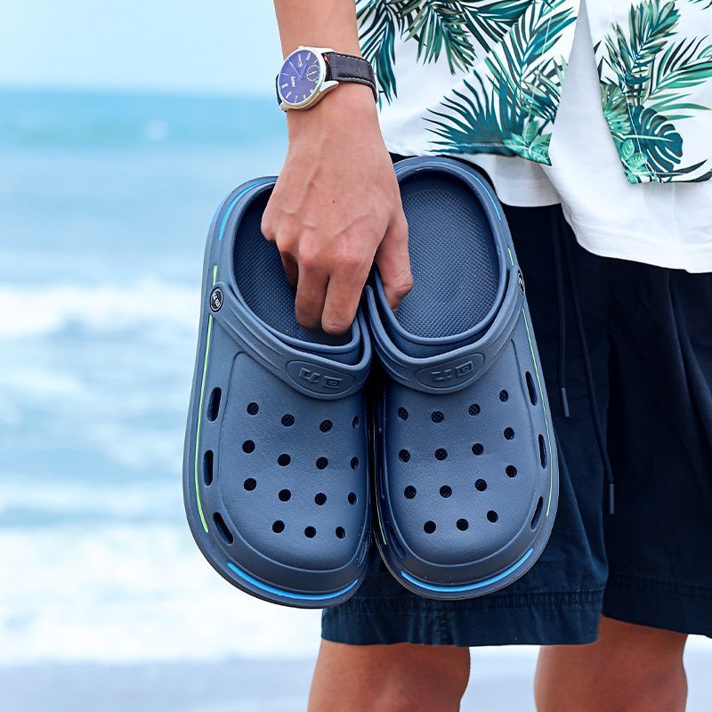 回力海边洞洞鞋防滑舒适男款防滑透气洞洞拖鞋2023新款简约时尚