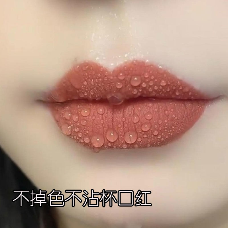 夏天就靠它了!不沾杯不掉色奶茶豆沙口紅雨衣唇釉顯白防水平價女