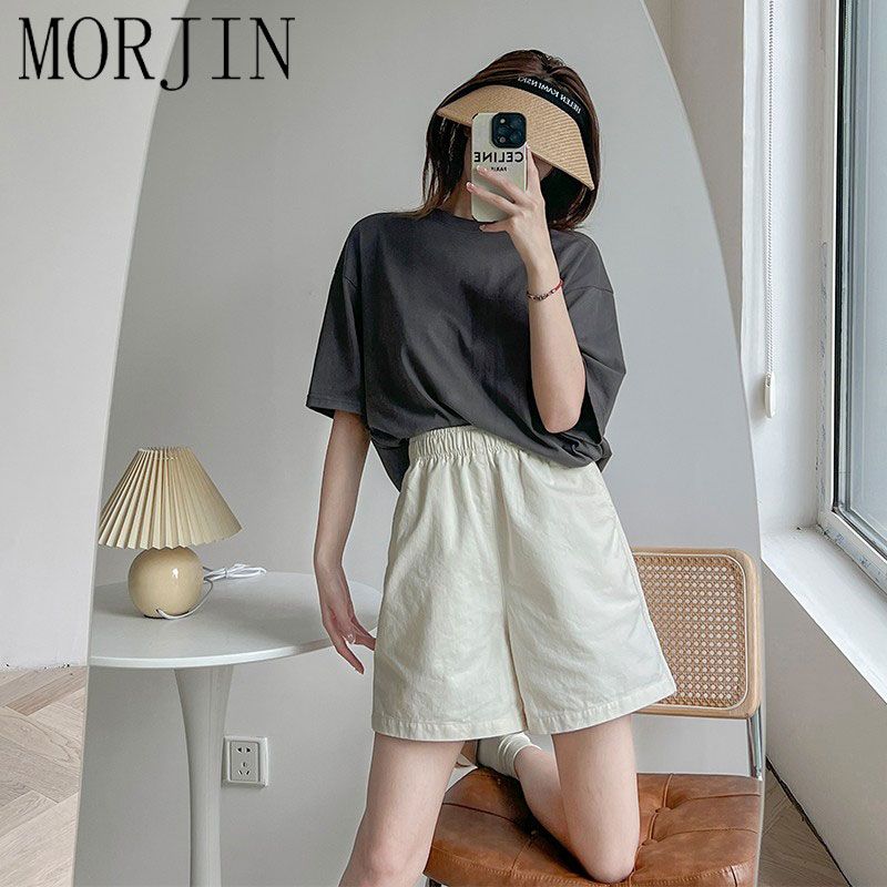 MORJIN Japanese lazy loose casual overalls shorts women's summer thin section small tall waist wide-leg five-point pants