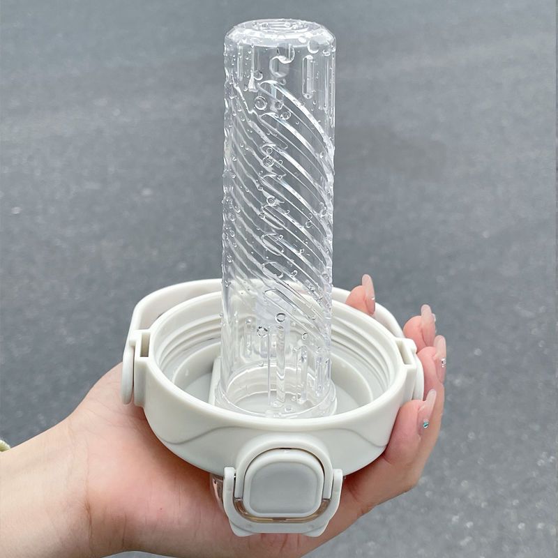夏季大容量水杯高颜值小熊带吸管大肚杯子女生塑料可爱耐高温透明